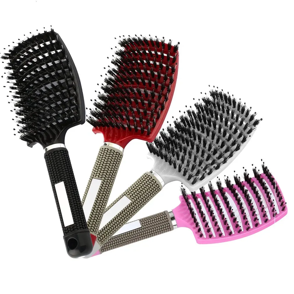 Hair Scalp Massage Comb Men Women Bristle &amp Nylon Brush Wet Curly Detangle For Salon Hairdressing Styling Tools | Красота и
