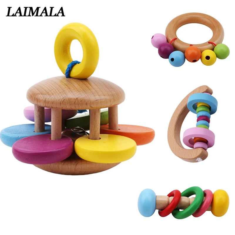

Baby Bell Wooden Toys Rattle Musical Educational Toys Instrument Rattles Handle Toys for Newborns Childen Kids Toy