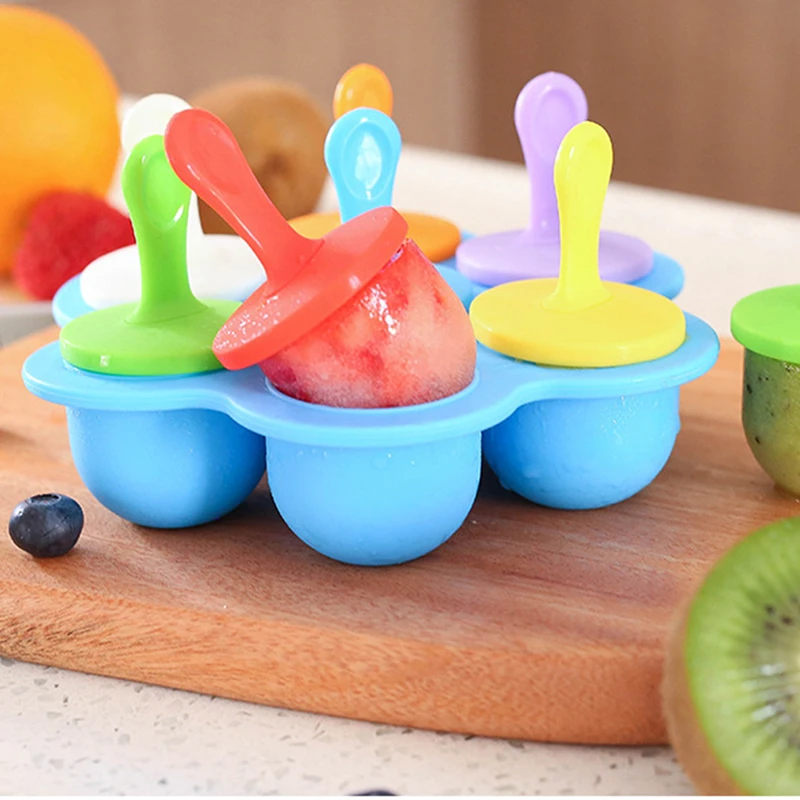 Силиконовый контейнер для детского питания с 7 емкостями формы мороженого