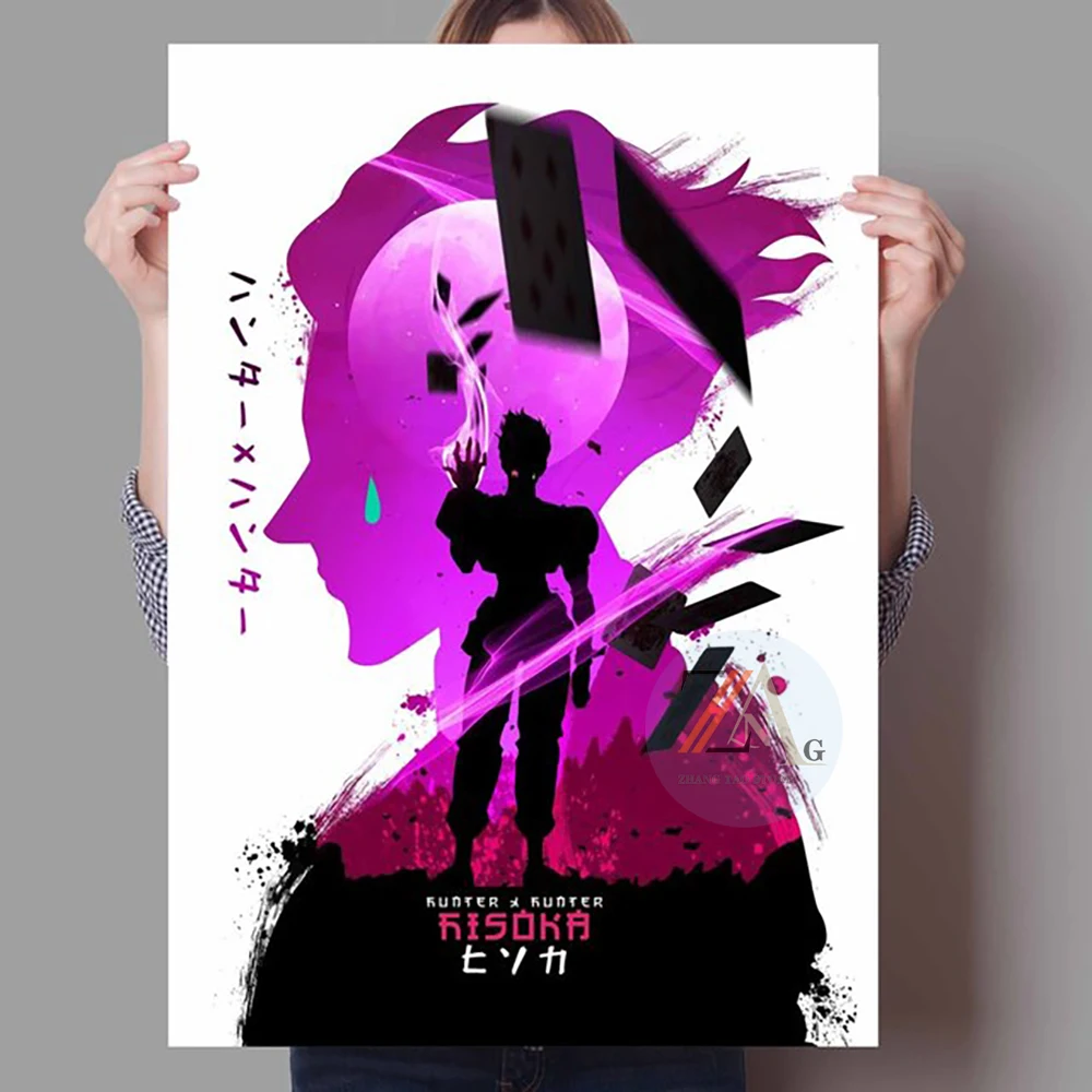 Hunter X Аниме постер Killua Zoldyck Kurapika Gon Freecss Hisoka настенное украшение Холст Картина