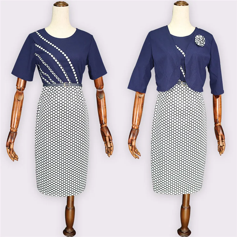 Женское платье в африканском стиле горошек дизайнерское размера плюс