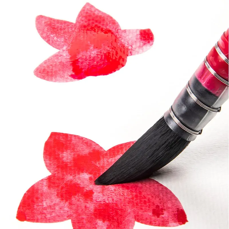 Borrence Squirrel Hair Watercolor Paint Brush Professional Pointed Wash Mop Painting Brushes Set for Painting Art Supplies