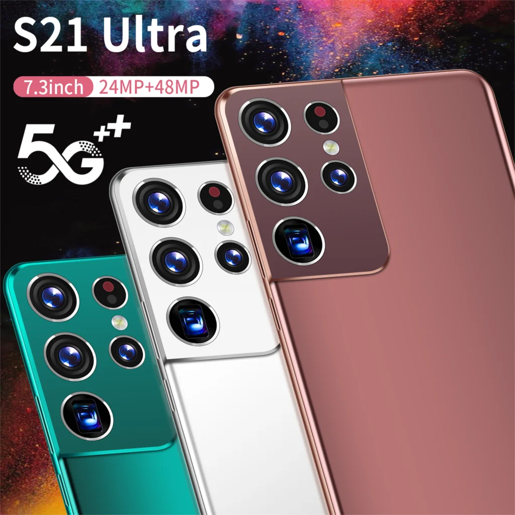 

S21 Ultra MTK6889 7.3inch HD 1440*3200 5G 12GB+512GB 24MP+48MP Battery 6800mAh Smartphone Android 10 5G 10 Core