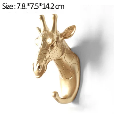 Gold-giraffe Домашний крючок, декоративный крючок, золотые крючки в виде животных, держатель для ключей, настенный домашний настенный крючок, многофункциональный подвесной крючок, держатель, настенный крючок - Цвет: Gold-giraffe
