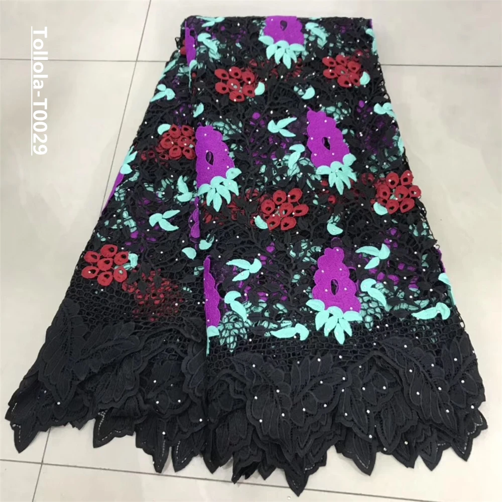 Вода растворимый Африканский шнур кружево ткань с люверсами гипюр кружевами