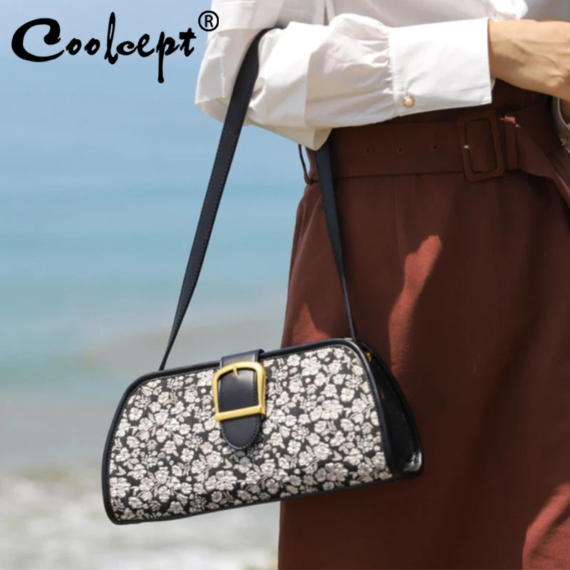 

Coolcept 2022 New Winter Women Shoulder Bag Baguette Fashion Women'S Armpit Designer Flowers All-Match Female Casual Bags