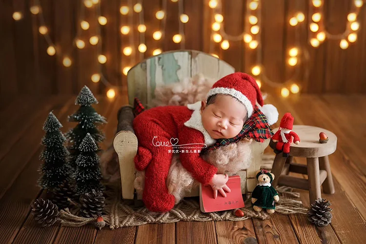 

Newborn baby photography props teddy bear mini doll baby photo studio props