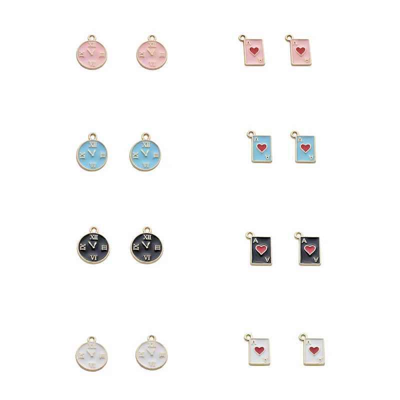 10 шт. розовый синий часы Форма капли масла металлический кулон подвески для