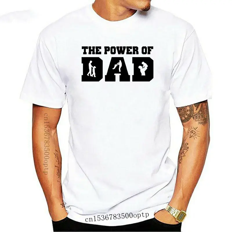 

Мужская футболка с круглым вырезом и надписью The Power of dad