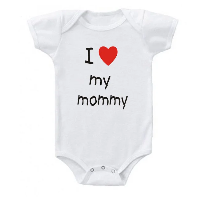 Футболки с надписью I Love My Daddy Mommy милый комбинезон для мальчиков и девочек
