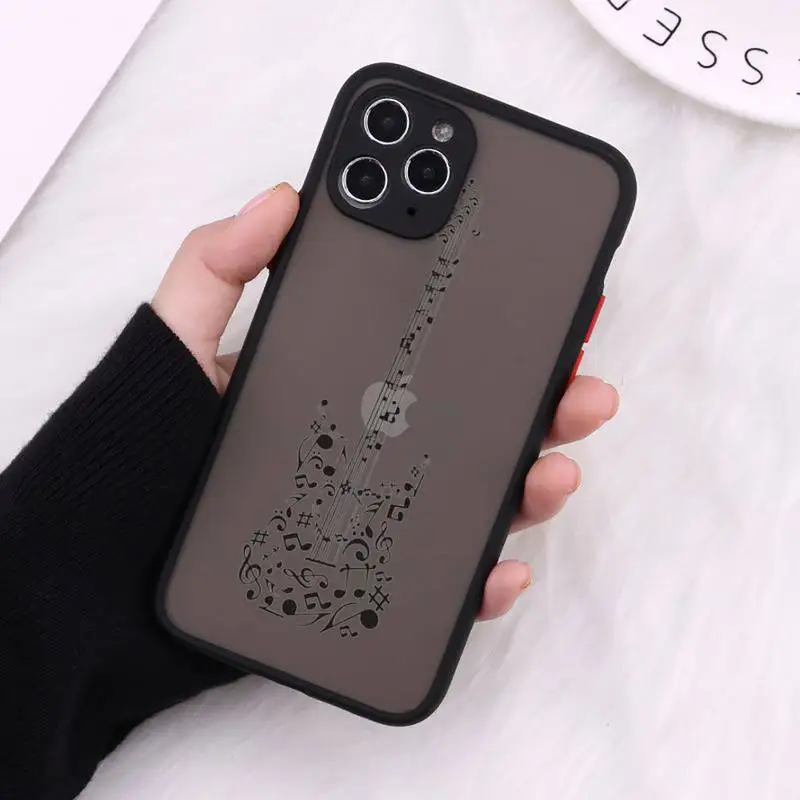 

Music violin notes funny Phone Cases Matte For iPhone 12 Mini 11 Pro XR XS Max 7 8 Plus X Hard PC Back Cover