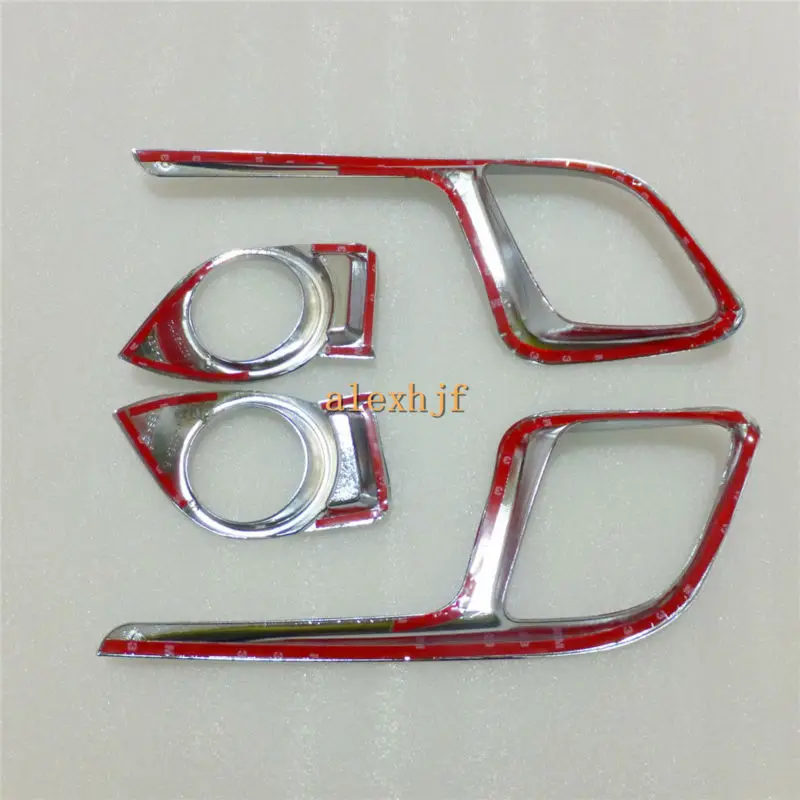 High Quality Front + Rear Fog Lamp Cover ABS Plating Frame Case For TOYOTA HIGHLANDER 2014-2018 4pcs/lot |