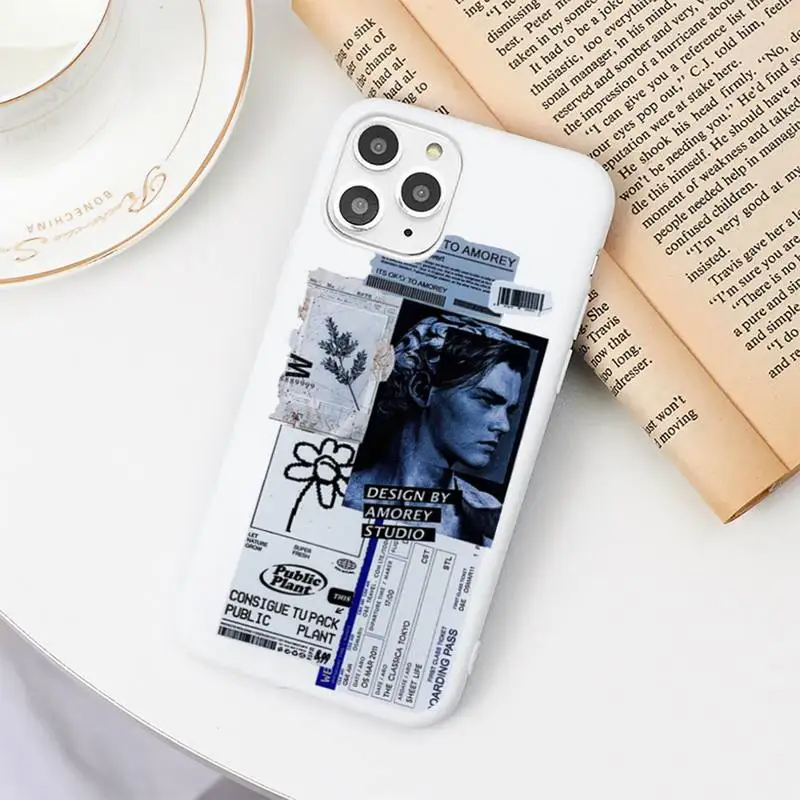 

Fashion Retro Bar Code Label Phone Case Candy Color White for iPhone 11 pro XS MAX 8 7 6 6S Plus X 5S SE 2020 XR