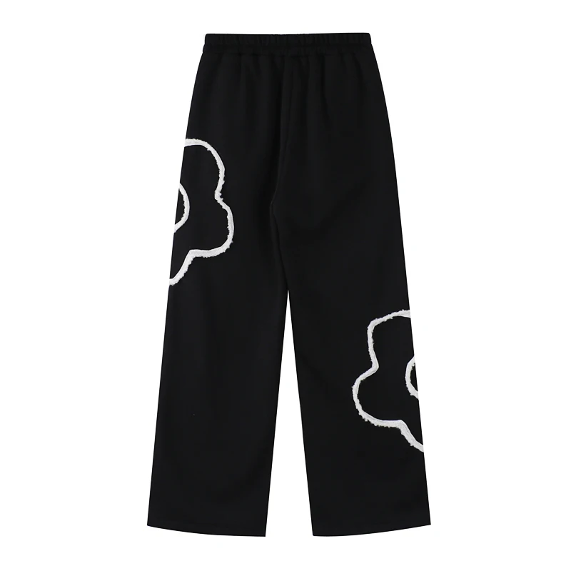 

2022 Winter Women Casual Trousers Thick Plus Velvet High Waist Embroidery Straight Fleece Warm Slim Ladies Baggy Sports Pants