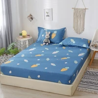 1pc fitted beds sheet with elastie blue color radish pattern fitted sheet couvre beds cover with rubber for kids no pillowcase