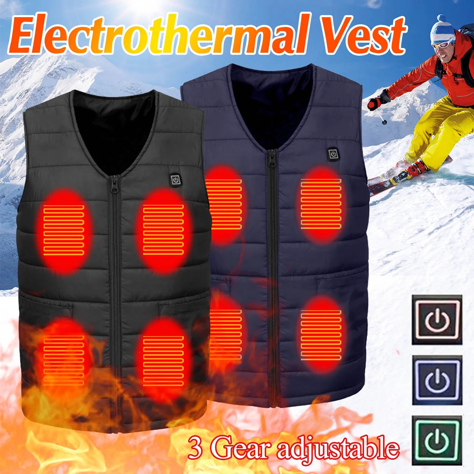 Высококачественный мужской и женский зимний жилет с Usb-подогревом, пальто, жилет с хлопковой подкладкой, теплый плотный жилет, топы, куртка с...