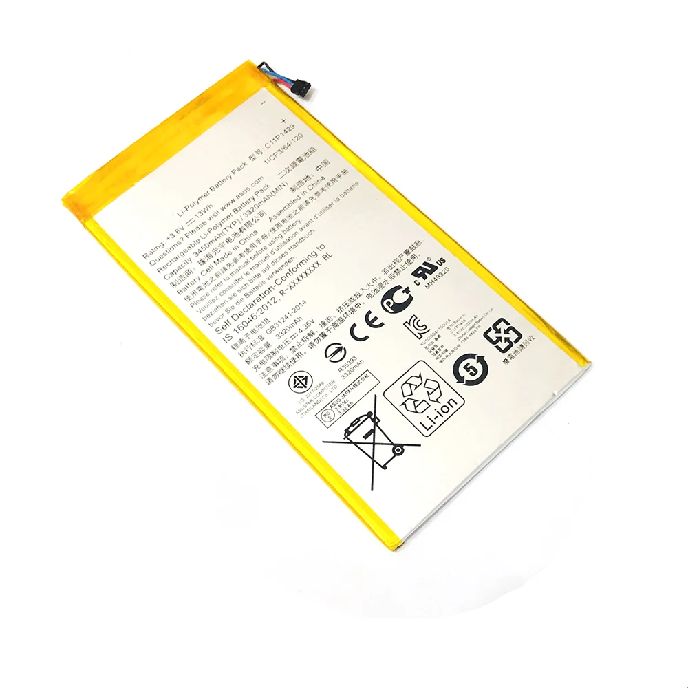 

Аккумулятор ASUS Zenpad C7.0 высокой емкости для ASUS Z710, Zenpad C7.0, Z710C, P01Z, Z170MG, Z710CG, C11P1429, 3450 мАч