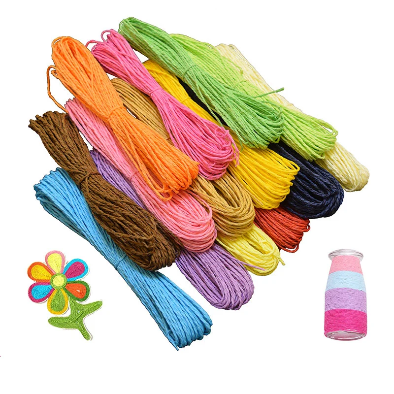 

60m Colorful Paper Rope Diy Handmade Paper Ropes Gift Box Packaging Twisted Rope Scrapbooking Wedding Birthday Party Decoration