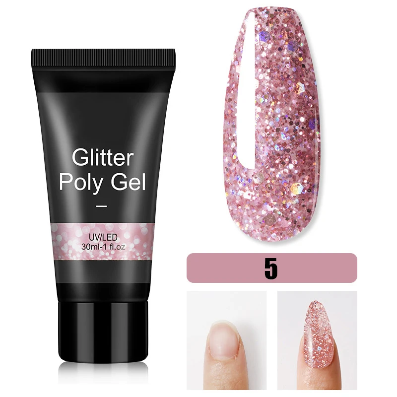 

Glitter Gel UV LED Builder Gel Tips Enhancement Quick Nail Extension Gel J9