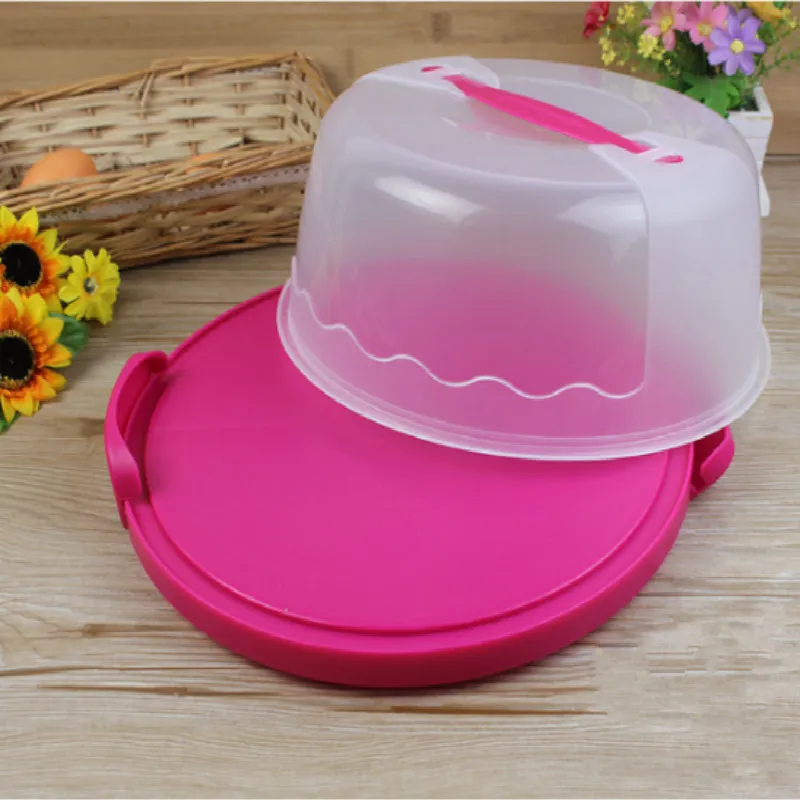 Cake Carrier Holder Box Portable Locking Transparent Case Caddy Container Dessert Gift for 10 Inch Cakes Food Grade Plastic | Дом и сад