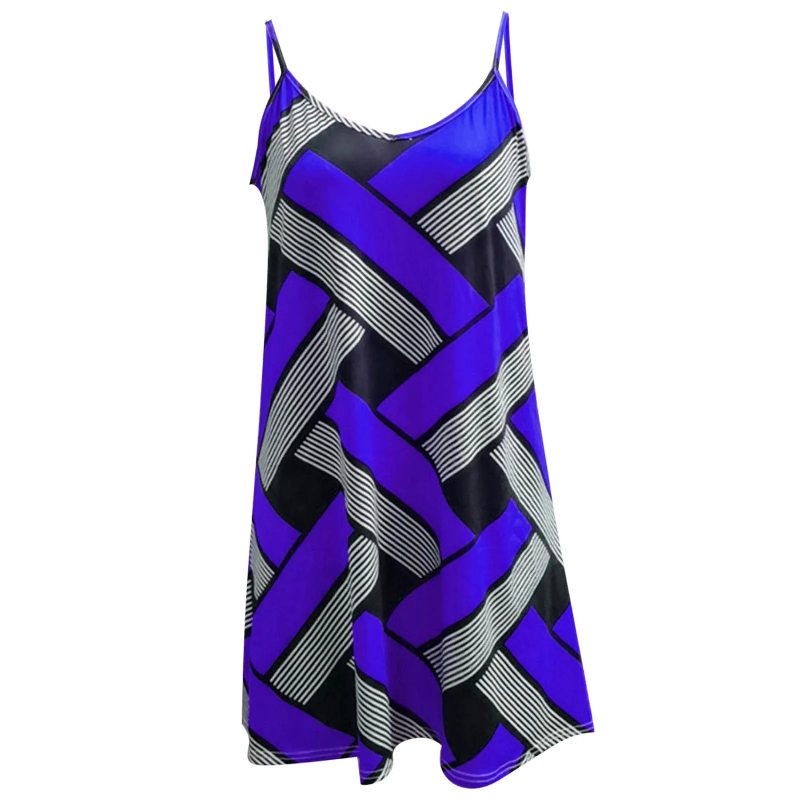 

Summer Casual Striped Dress Sleeveless Loose Spaghetti Strap Dress Sundress