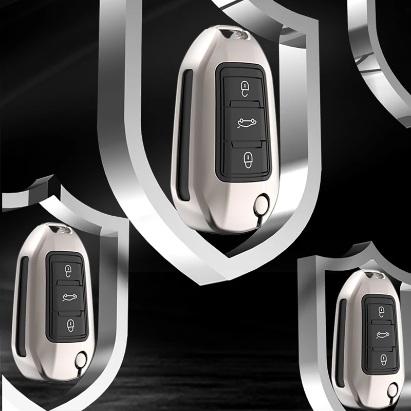 

High-Quality Aluminium Alloy Car Smart Key Case Cover for Peugeot 308 408 2008 3008 301 Car Accessories