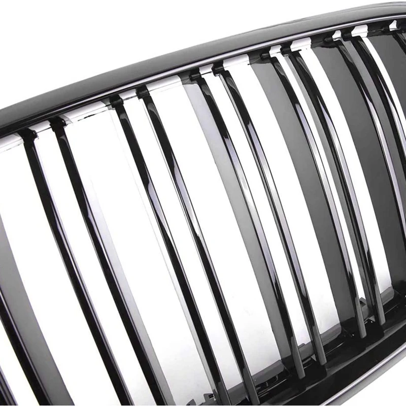 Двойная решетка радиатора X5 X6 передняя 2007-2013-BMW E70 E71 (ABS глянцевый черный гриль