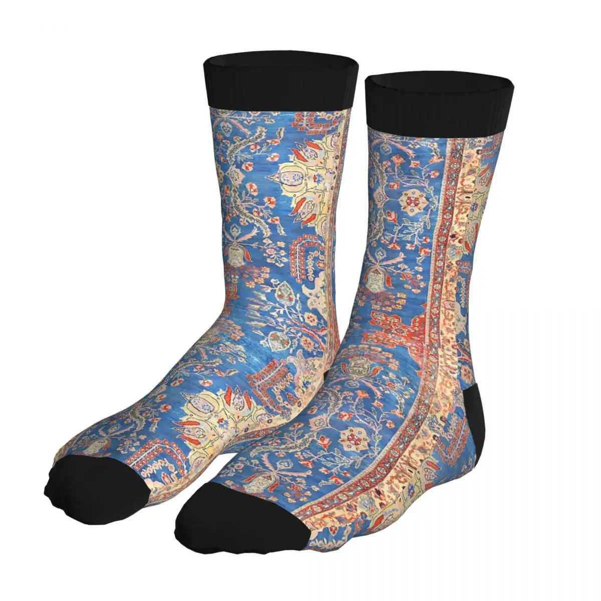 

For Men Persian Sultanabad Antique Boho Hippi Thick Contrast Color Socks 90% Polyester Socks Middle Tube Socks Printed Socks