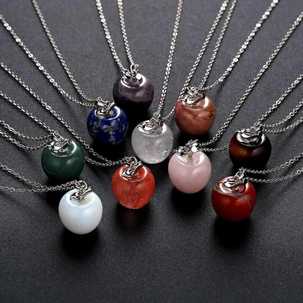 ASHMITA натуральный камень резной кулон из яблока Статуэтка с легированным листком