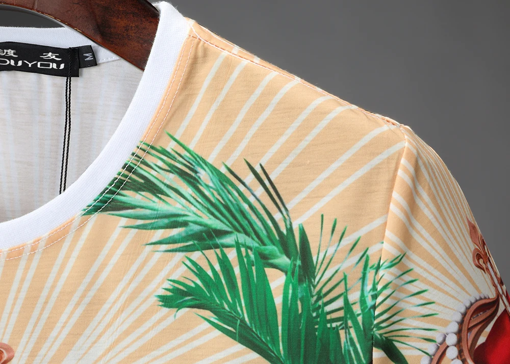 DUYOU Мужская футболка 3D с рисунками изображением цветов и животных футболки