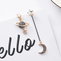 new 2021 earrings jewelry accessories space universe star moon planet long drop dangle earring for women dropshipping