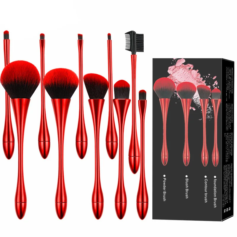 

10PCS Makeup Brush Large Soft Small Pretty Waist Beauty Powder Big Flame Brush Foundation Portable Wine Goblet Cosmetic Brushes