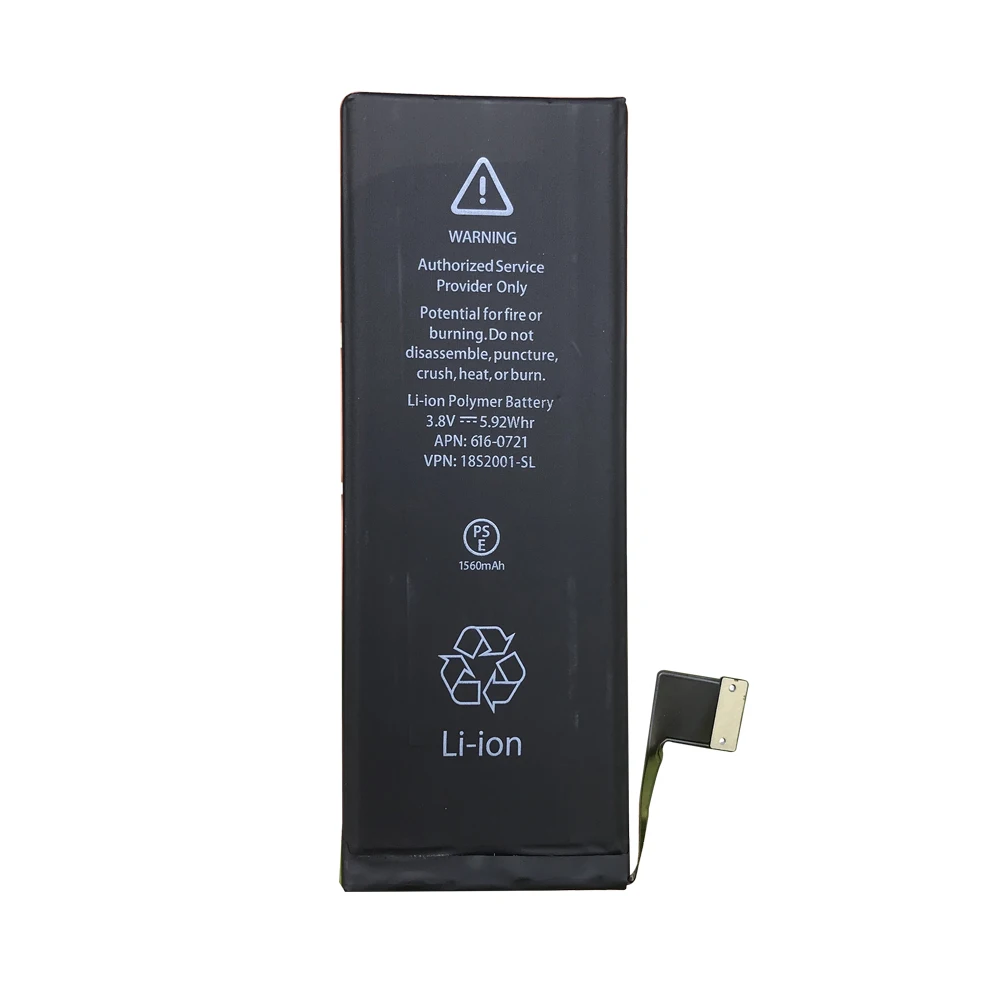 Литиевая батарея высокого качества с реальной емкостью 3,8 V 1560mAh для iPhone 5S 5C iPhone5S, аккумуляторная батарея для телефона