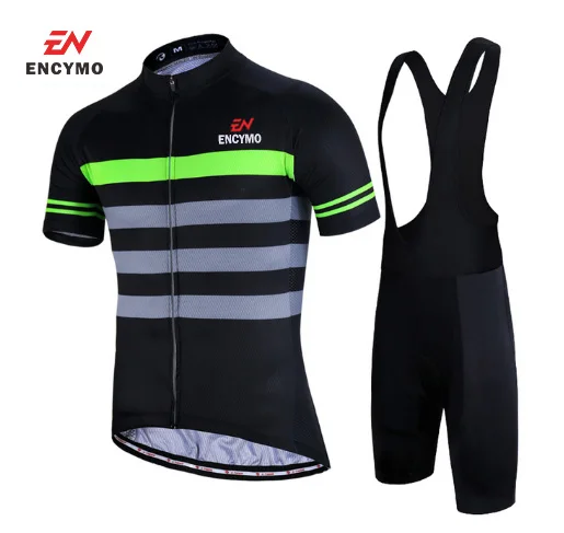 

Breathable Cycling Jerset Set Men Summer Anti-Pilling Cycling Clothing Set With Coolmax Gel Padded Cycling Shorts ENCYMO