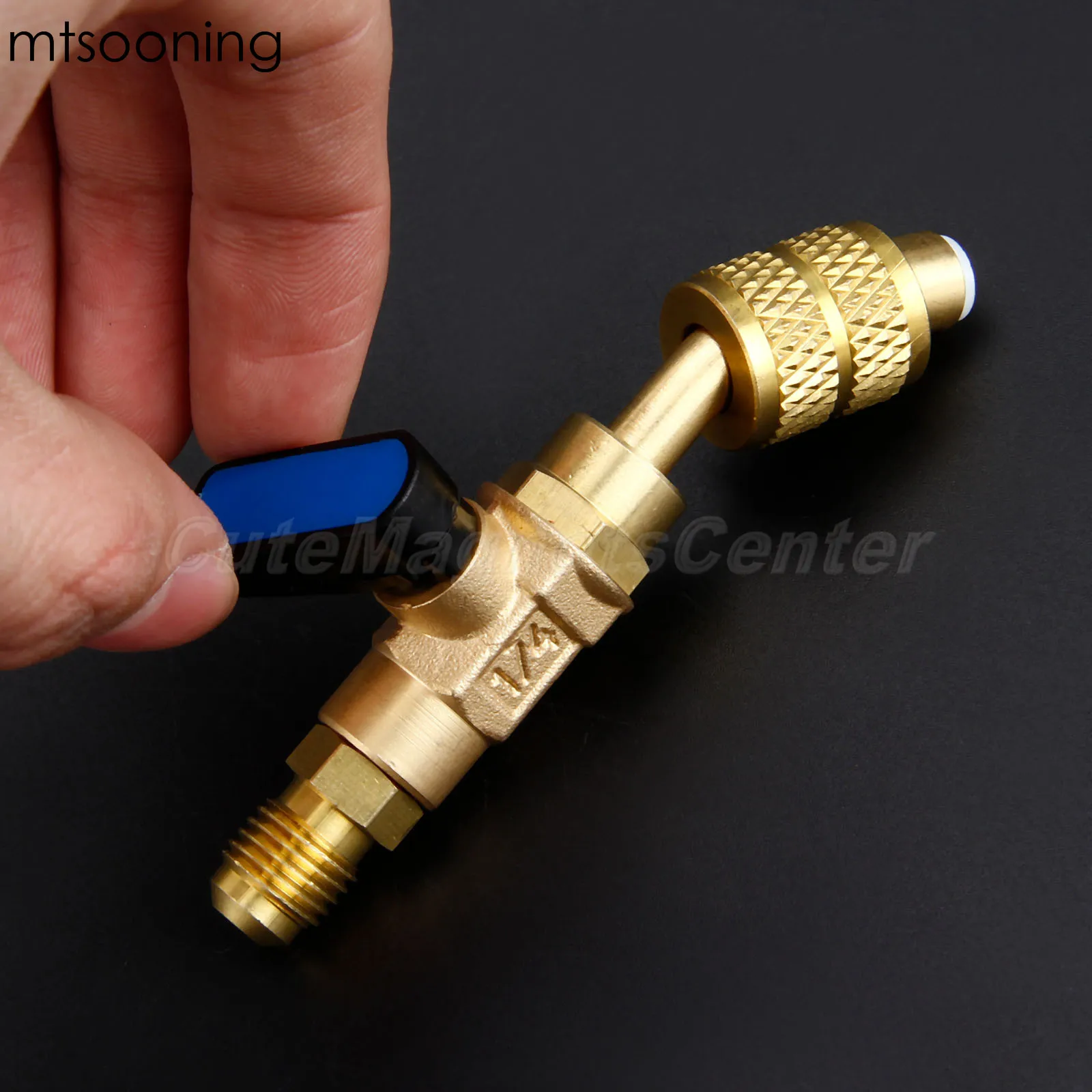 Mtsooning 45 градусный Угловой запорный шаровой клапан HVAC A/C 1/4 дюйма SAE для R22 R12