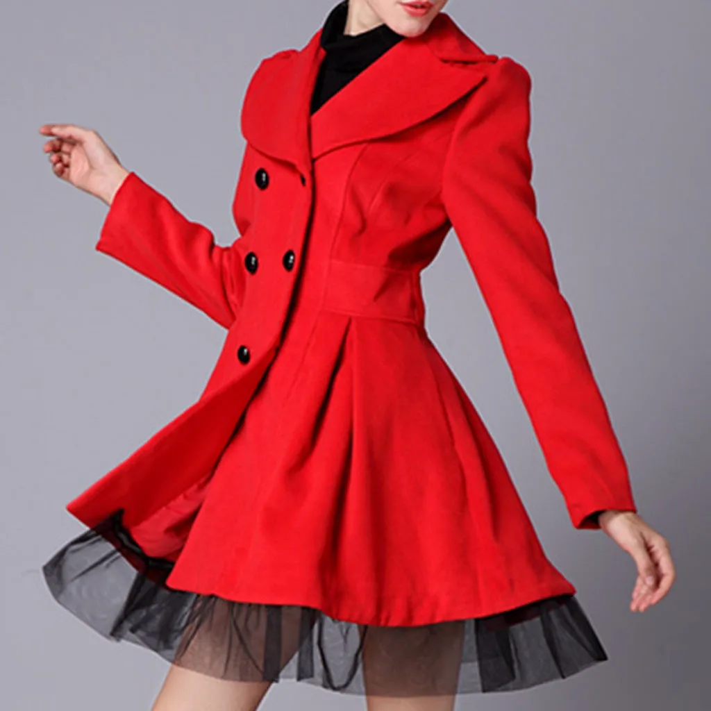 SAGACE новый дизайн женский двубортный Тренч Женская Длинная Верхняя одежда с