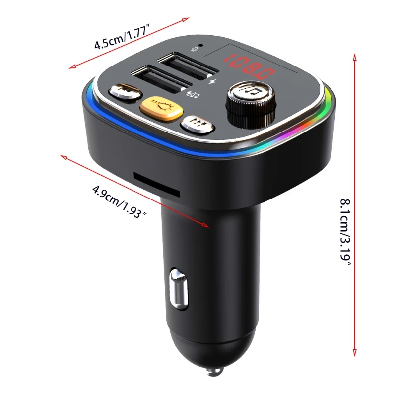

H8WA Music Player for Car Hands-Free Call Receiver 12-24V Dual USB Fast Charging Adapter Multifunctional Music Player