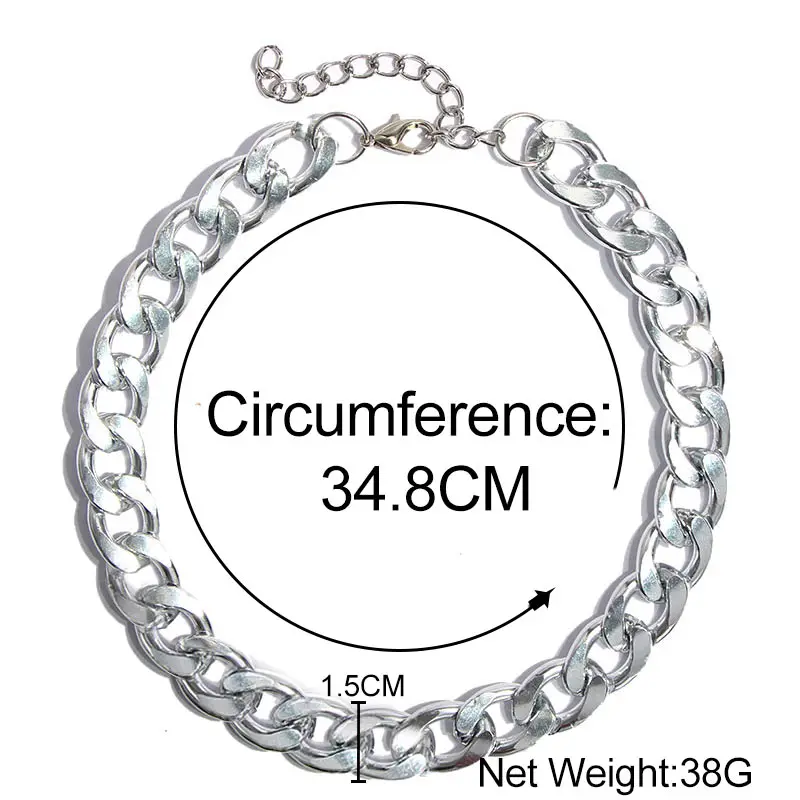Flatfoosie 2020 Chunky Chain Choker Necklace Women Men Punk Rock Statement Silver Color Collar Charm Vintage Jewelry | Украшения и