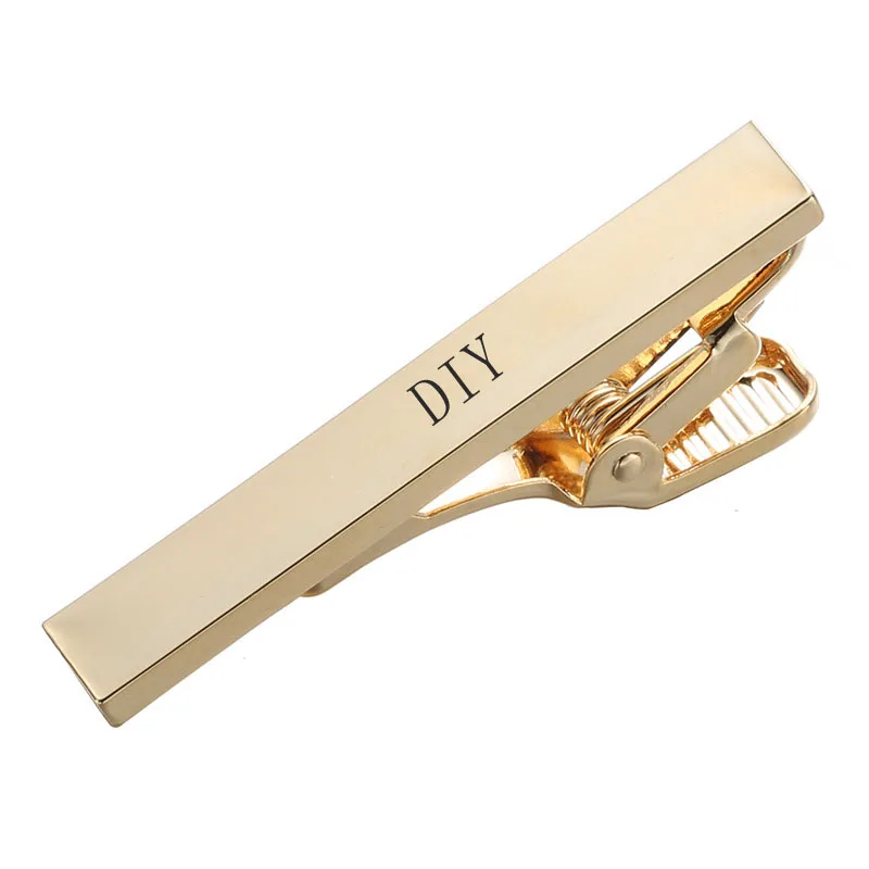 

4CM Short Gold Tie Clip Fashion Men's Gifts Children's Collar Clips Uniform Tie-Clips Jewelry Accessories Personalized Name Date