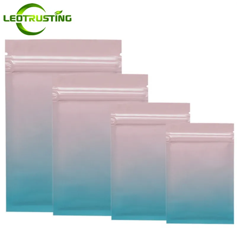 

Leotrusting Gradient Aluminum Foil Zip Lock Bag Heat Sealing Capsule Nail-Beauty Lipsticks Spice Beads Resealable Packaging Bags