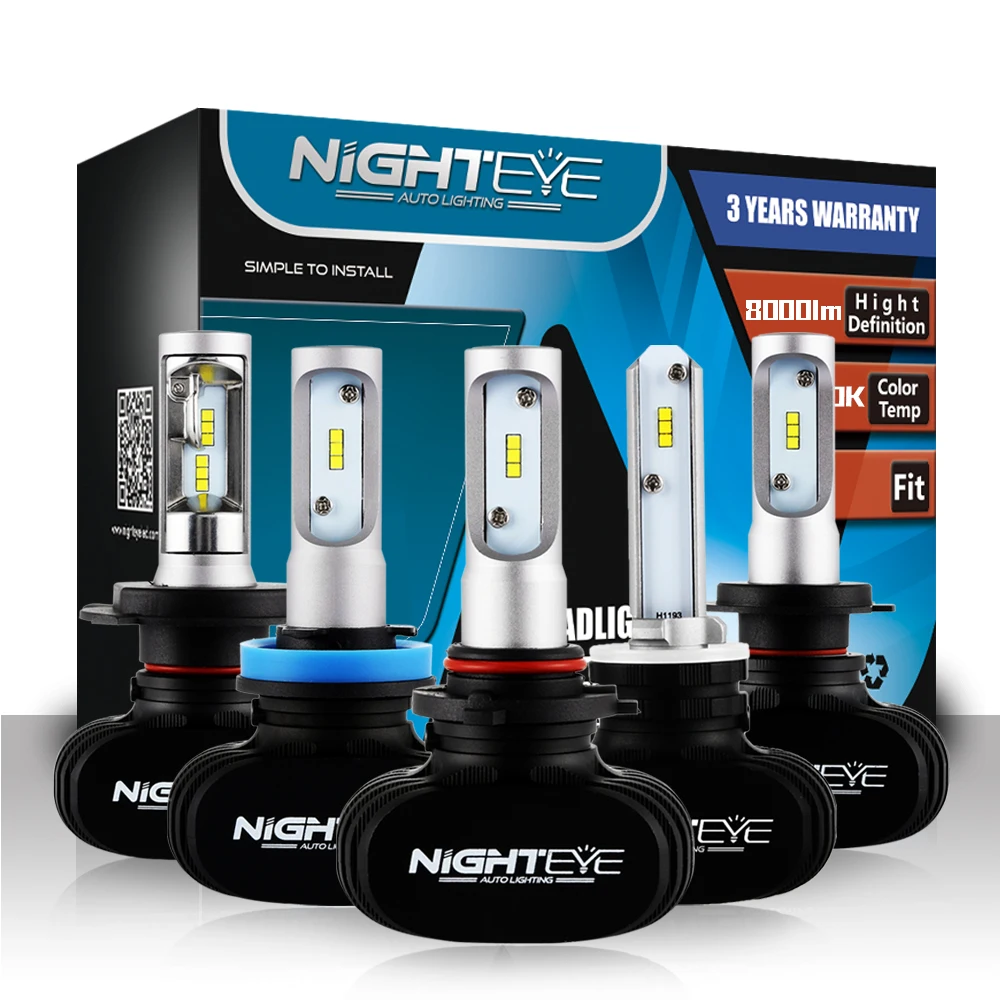 Nighteye Led H4 H7 H8 H9 H11 8000 лм 50 Вт 6500 к Автомобильные светодиодные фары белые Противотуманные фары 9005 HB3 9006 HB4 противотуманные фары
