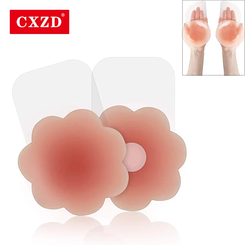 

CXZD Women Adhesive Bra Strapless Sticky Invisible Push up Silicone Bra for Backless Dress with Nipple Covers