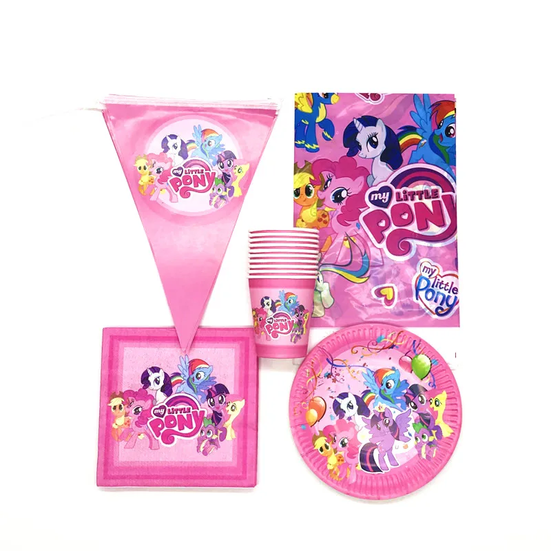 Новая распродажа одноразовые украшения для детского дня рождения в виде пони |