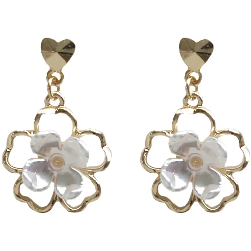 

Bilandi S925 needle Fashion Jewelry Flower Earrings Pretty Design Sweet Korean Temperament Drop Earrings For Women Gifts