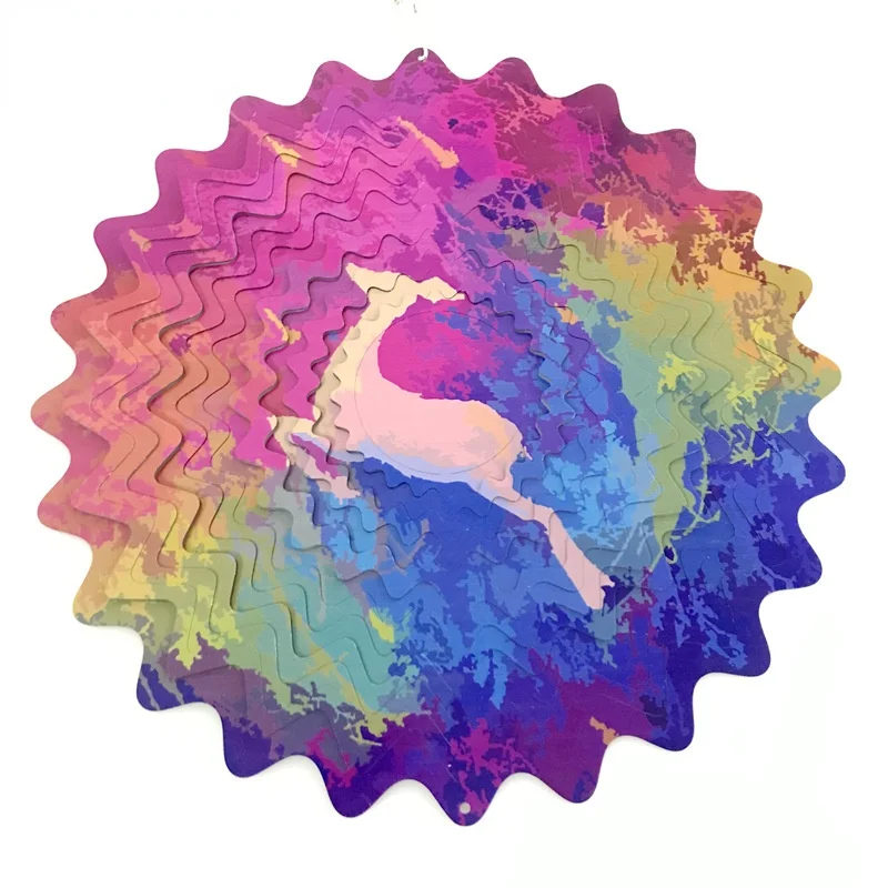 

New 3D Rotary Wind Hanging Garden Outdoor Turntable Stainless Steel Creative Color Christmas Decoration Technology