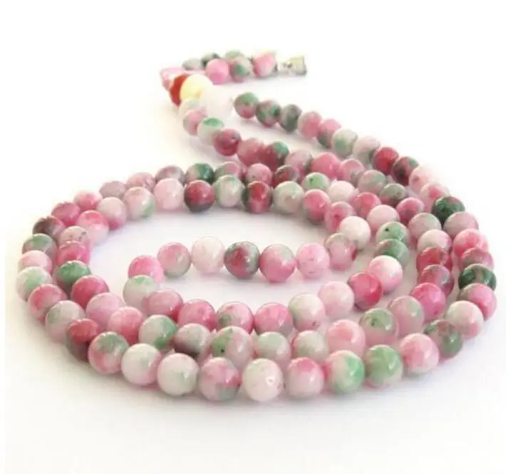 Ювелирные изделия Жемчужное ожерелье Новое модное красивое 8 мм розовое зеленое