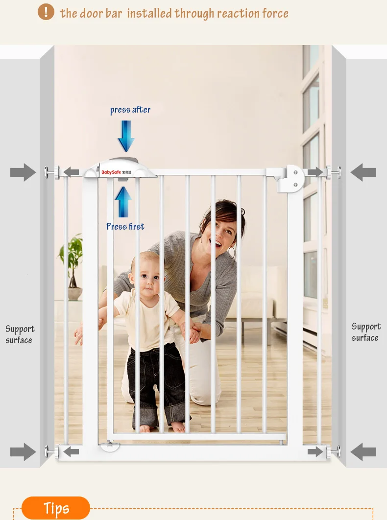 Babysafe металлические железные ворота детские ворота безопасности pet изоляционный забор 75-82 см ширина мульти-размер ворота