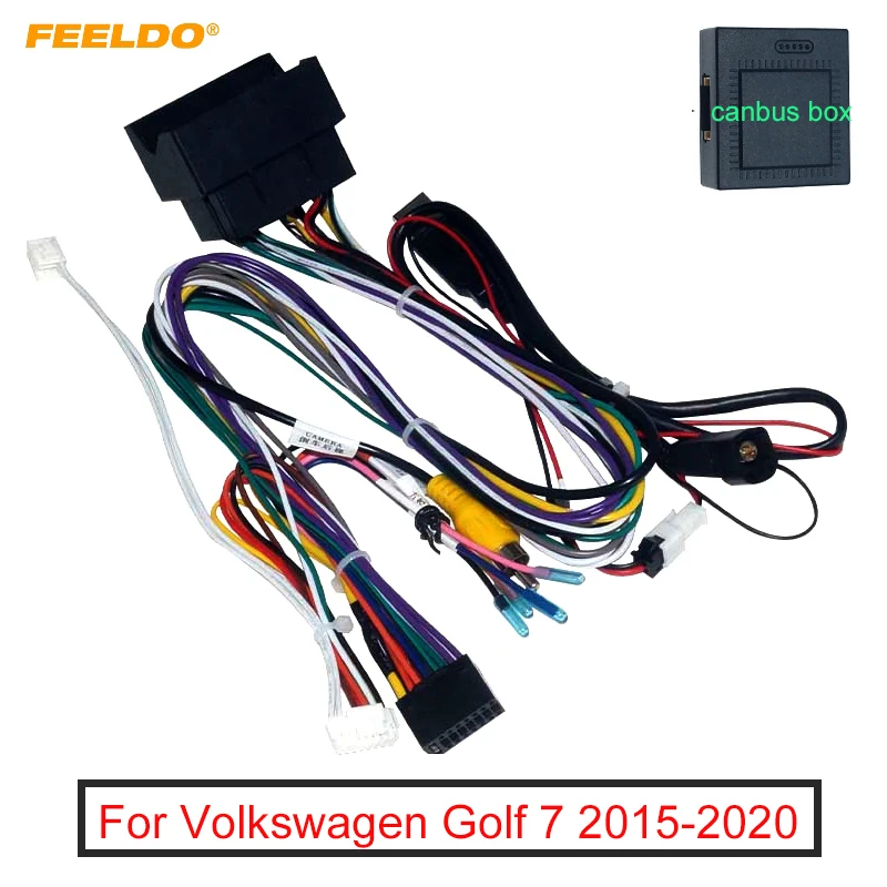 Автомобильный аудио 16PIN Andriod CD/DVD плеер адаптер питания с can шиной для Volkswagen Golf 7