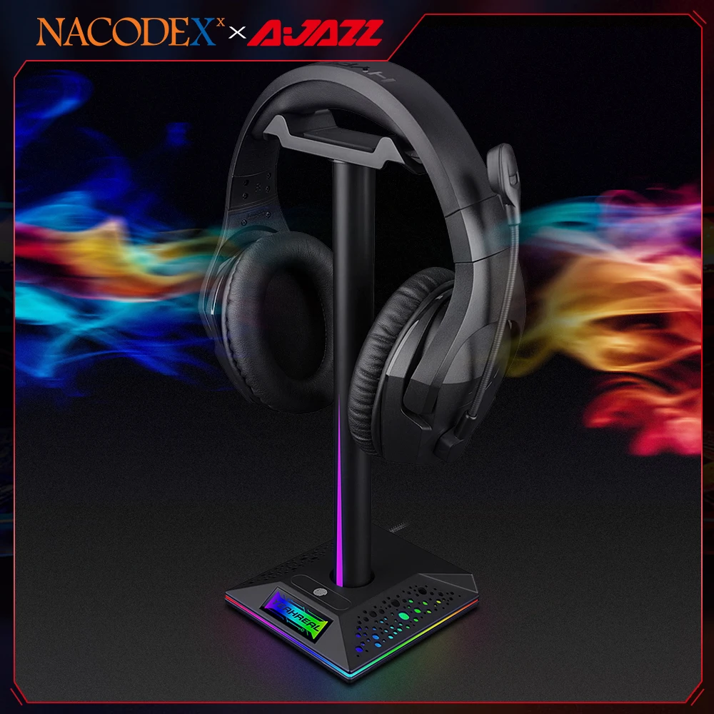 

AJAZZ NACODEX RGB игровая гарнитура кронштейн 2 * USB интерфейс 1*3,5 мм аудио интерфейс
