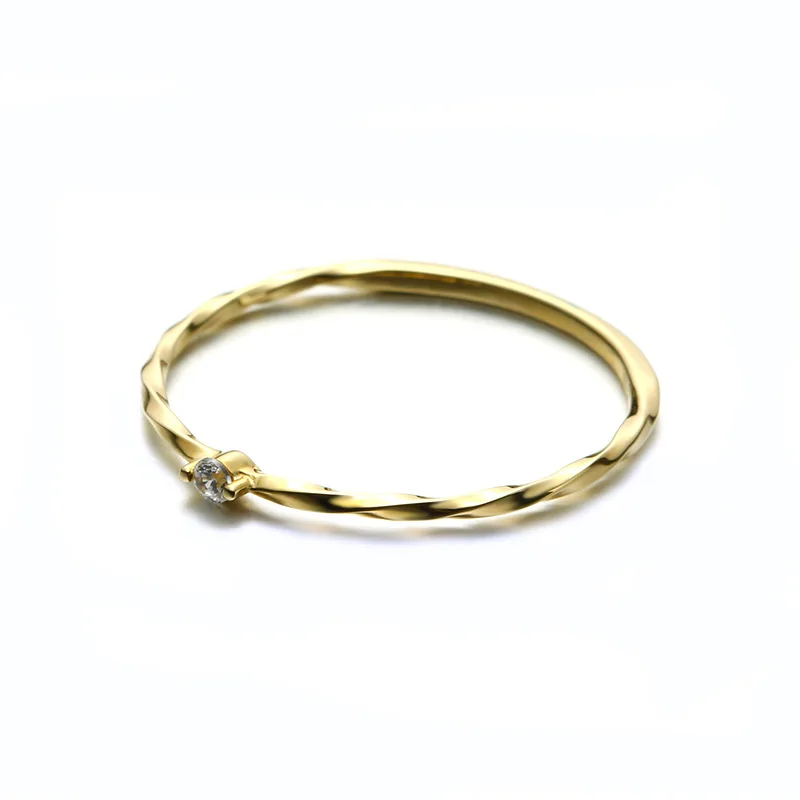 Изящные однотонные кольца из натурального желтого золота 9 карат с кристаллами